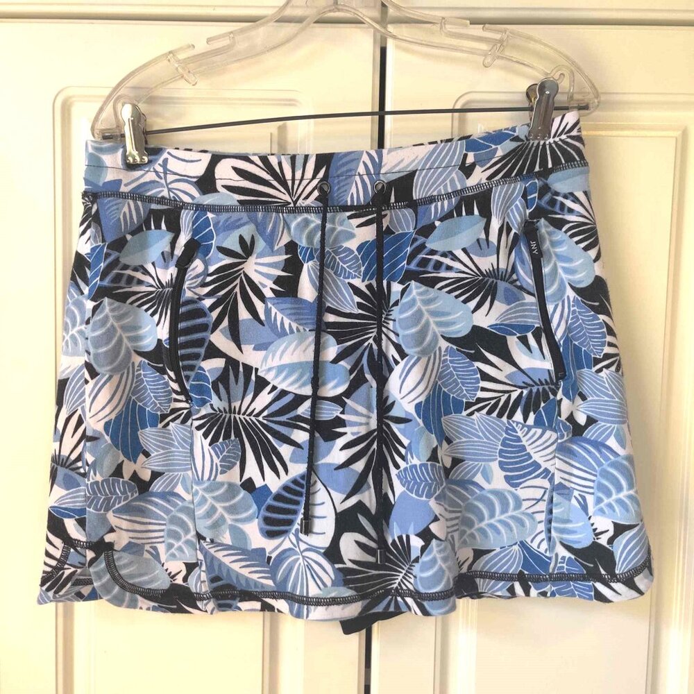 Jones New York Blue/White/Black Floral Skort, Size Medium
